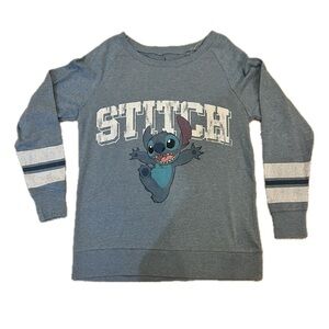 Disney Stitch Varsity Long Sleeve T Shirt Size Small NWT
